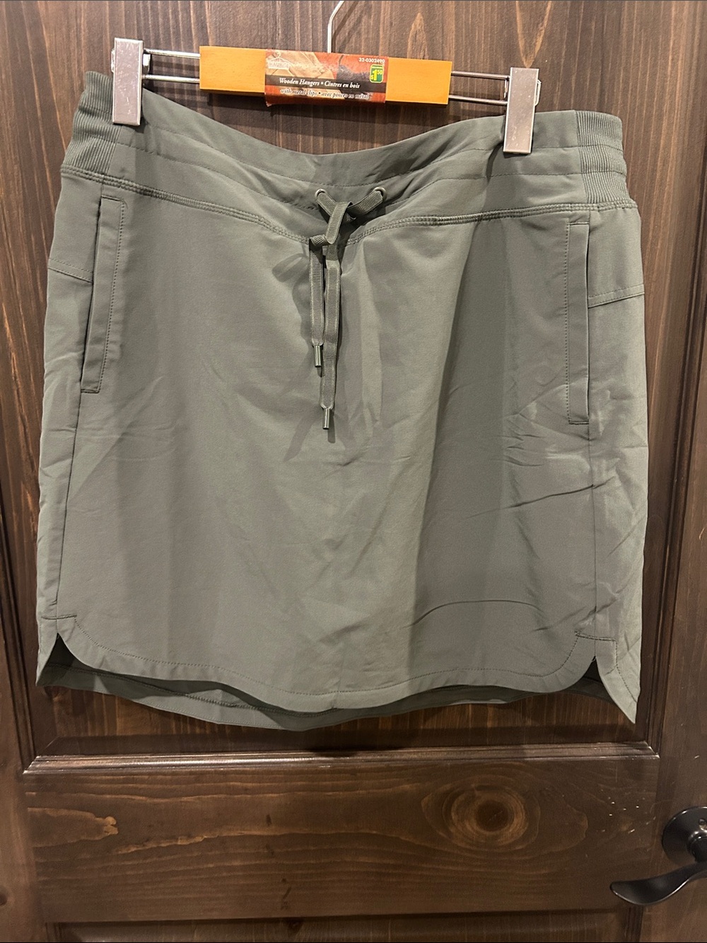 Kirkland Signature Olive Active Drawstring Mini Skirt